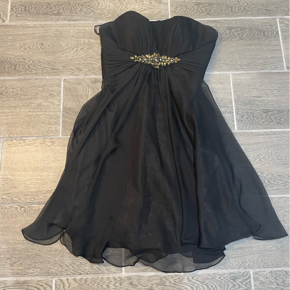 Le Femme Strapless Black Dress